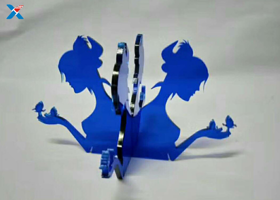Buy blue Colored 1mm Custom Acrylic Stand PMMA Laser Cut Plastic Shapes online manufacture